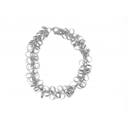 14Kt White Gold Multi Circle Fancy Bracelet (12.90gr)